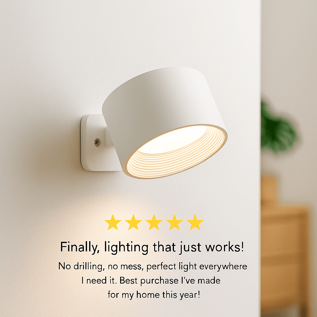 Infinity Lamp – No Drill, Just Stick, Click & Relax