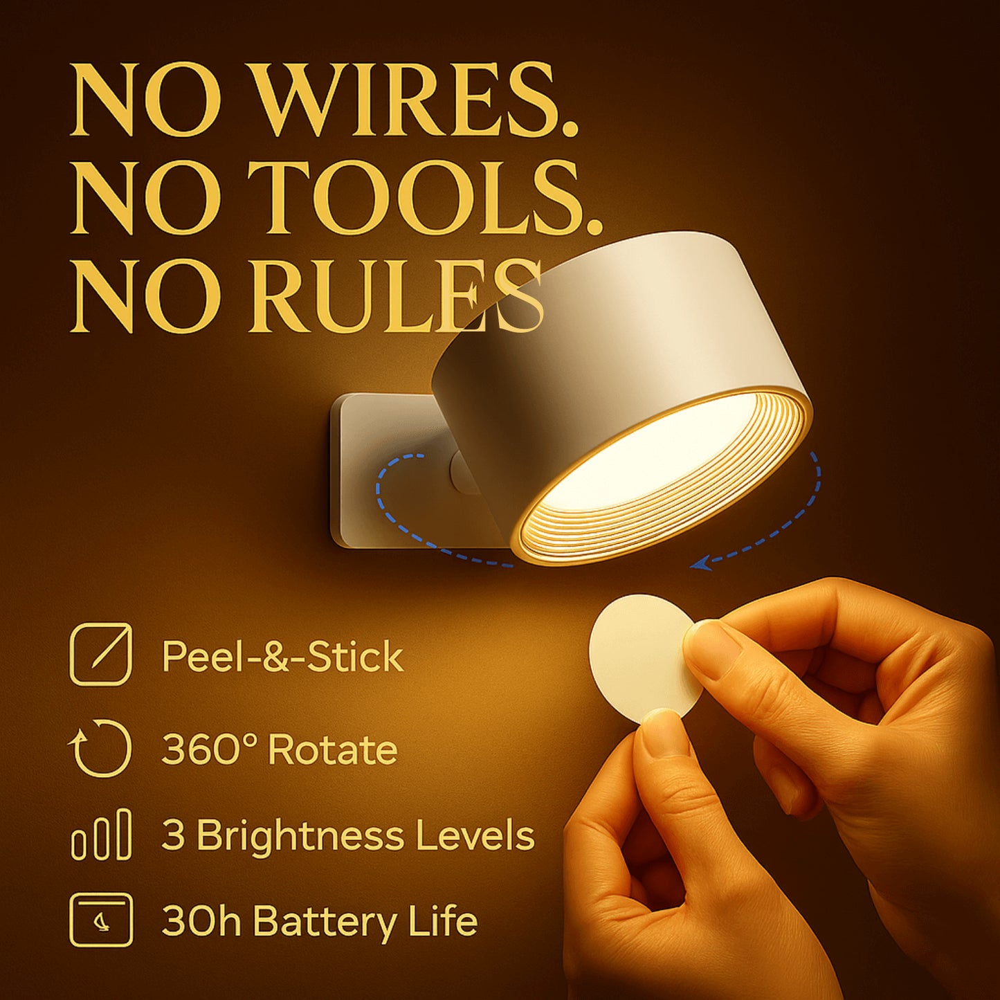 Infinity Lamp – No Drill, Just Stick, Click & Relax