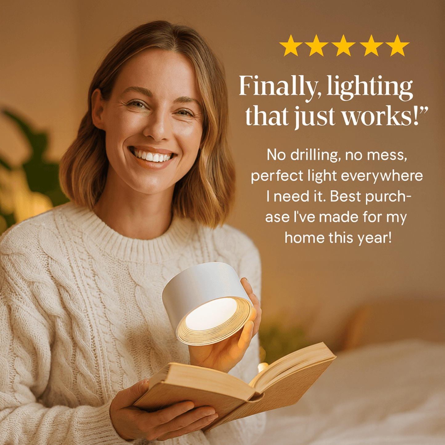 Infinity Lamp – No Drill, Just Stick, Click & Relax